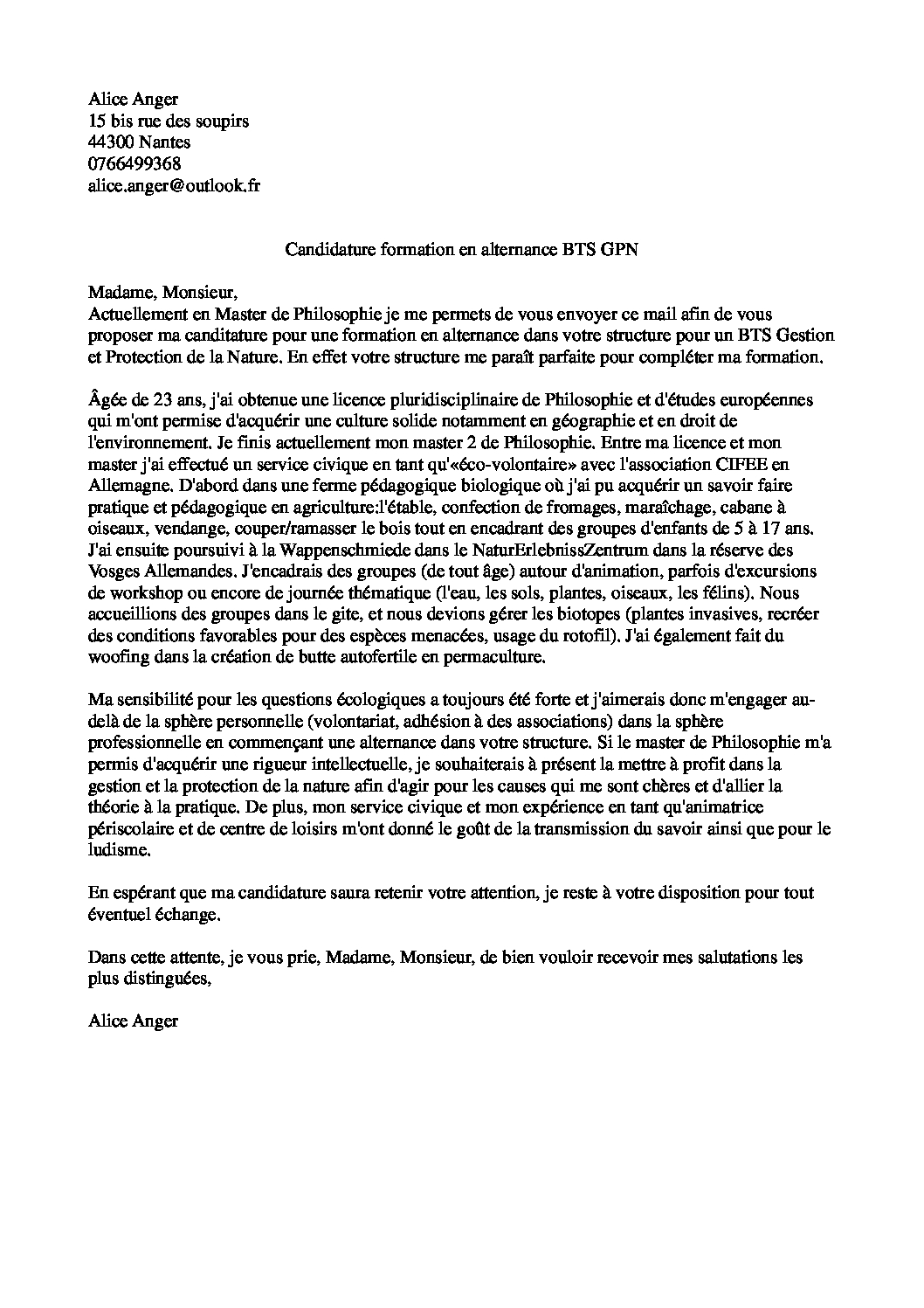 Lettre De Motivation Bts Alternance - Doc-etudiant234